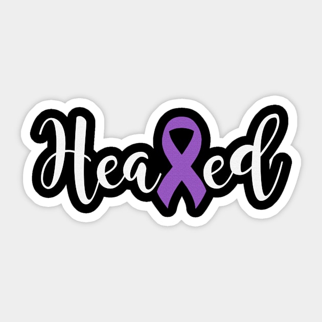 Heal Cancer Never Give Up Gastric Cancer Awareness Periwinkle Ribbon Warrior Hope Cure Sticker by celsaclaudio506